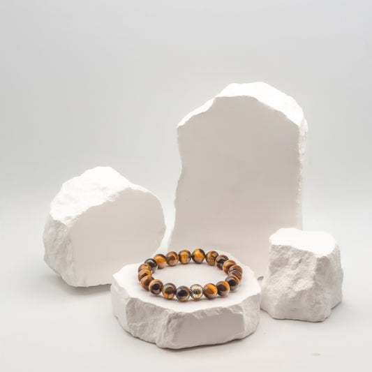 Tiger's Eye Bracelet with Golden Rutilated Quartz