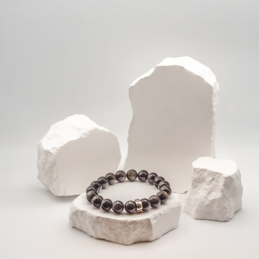 Obsidian Bracelet with Tiger's Eye