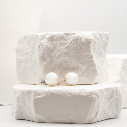 Classic Large Pearl Stud Earrings