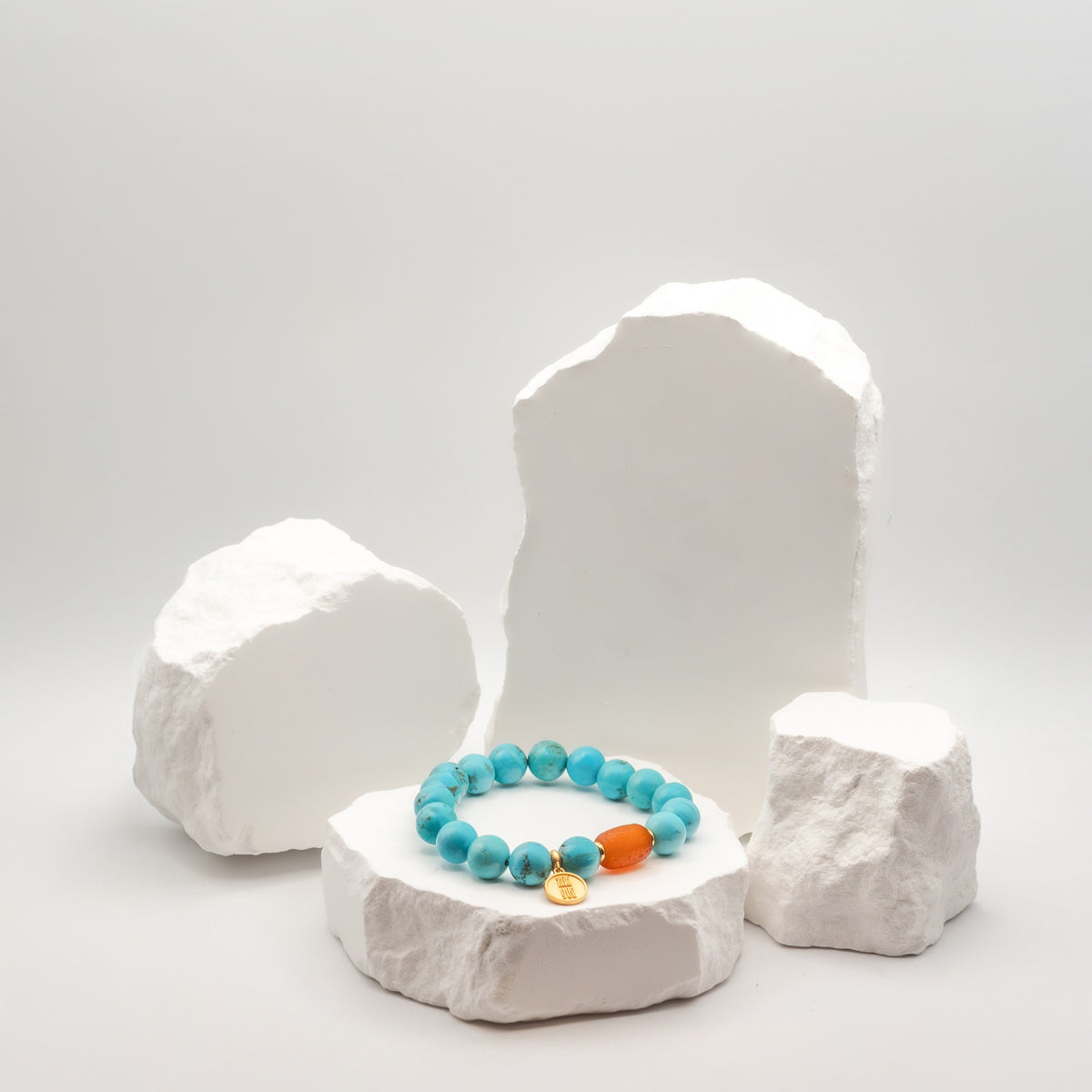 Turquoise Bracelet with Beeswax Amber