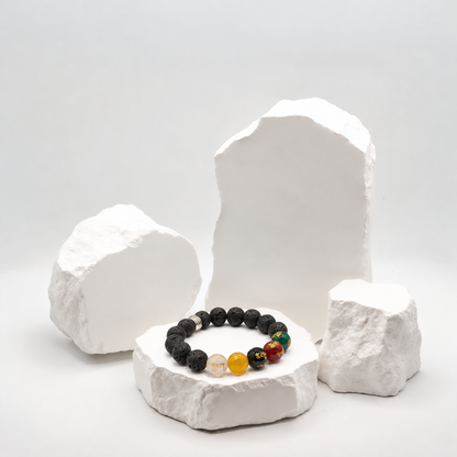 Five Gods of Wealth Lava Stone Bracelet