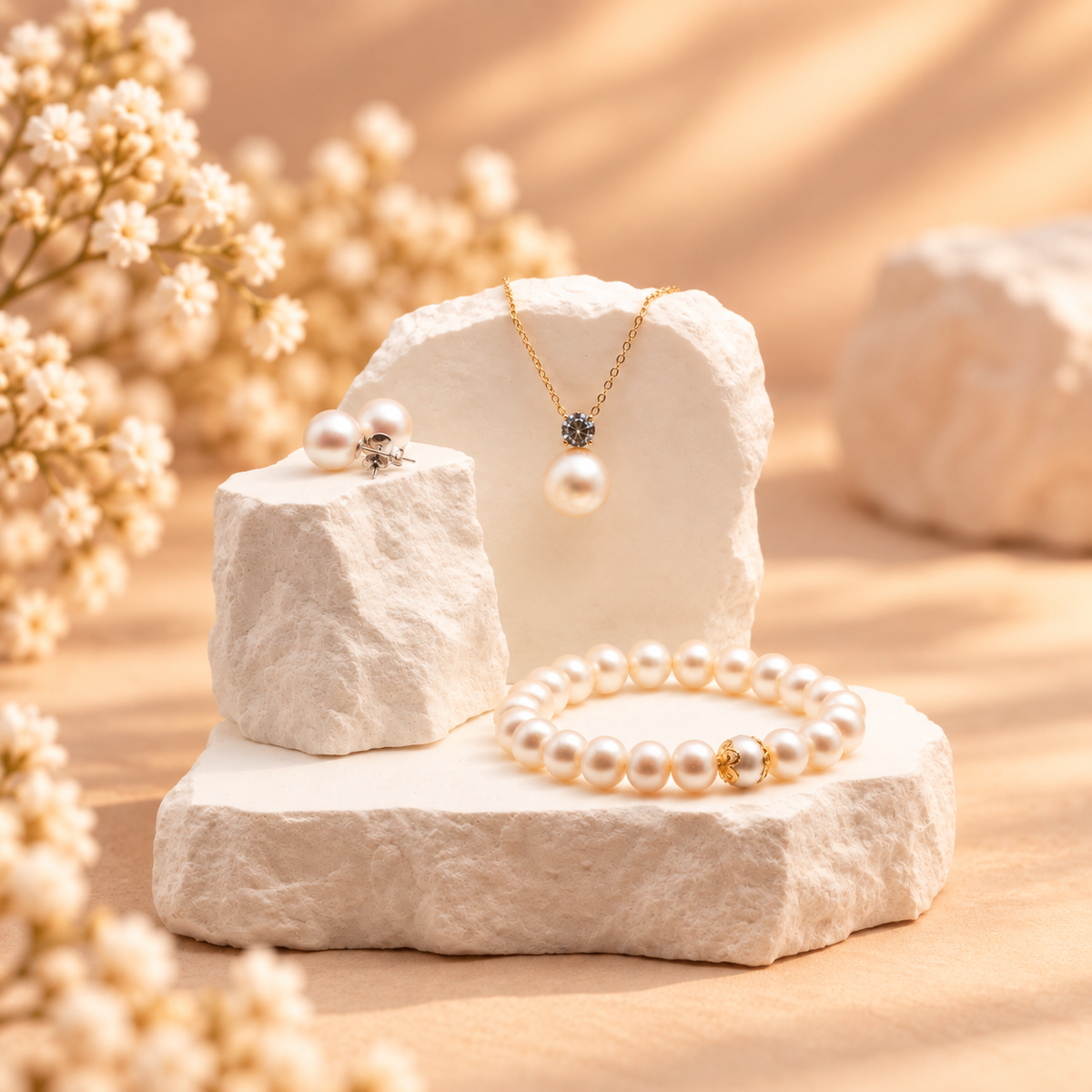 Classic Large Pearl Stud Earrings